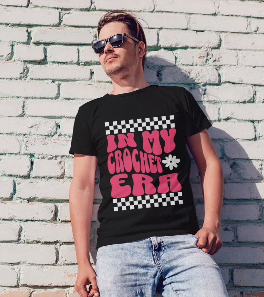 In My Crochet Era Checkerboard Flower Power T-Shirt