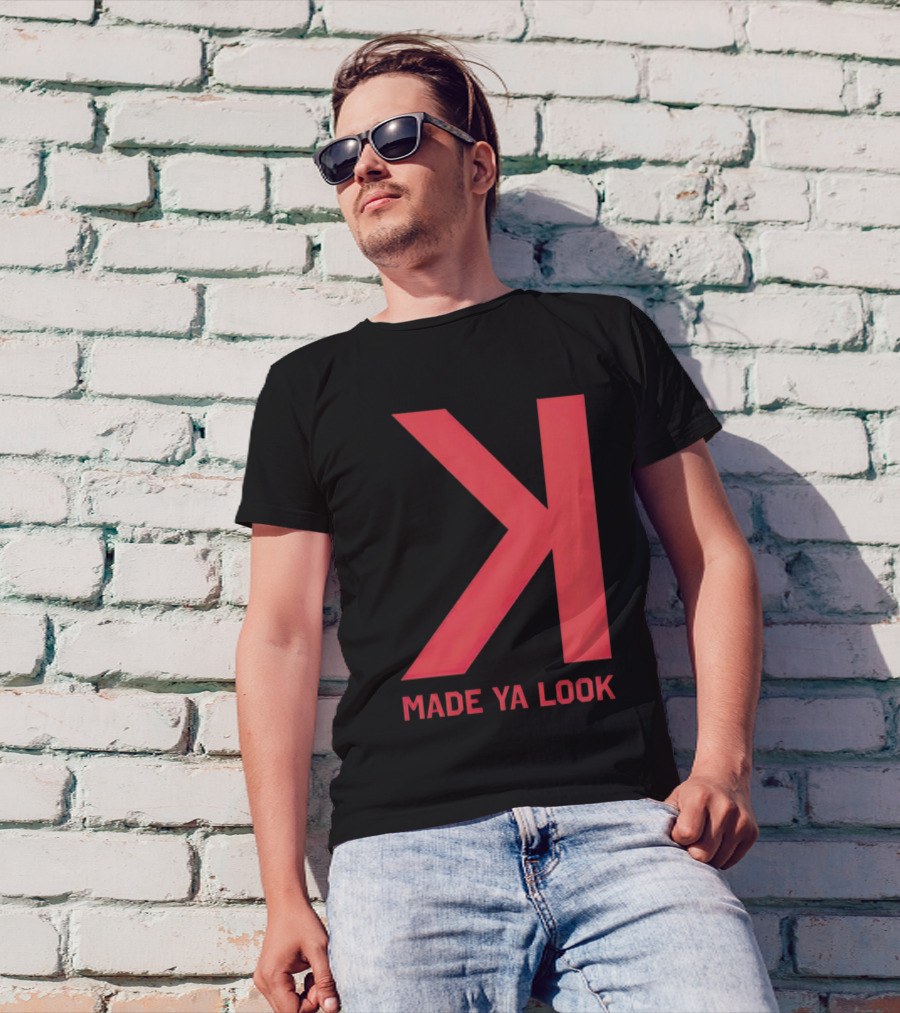 Made Ya Look Backwards K Baseball Strikeout Fan T-Shirt