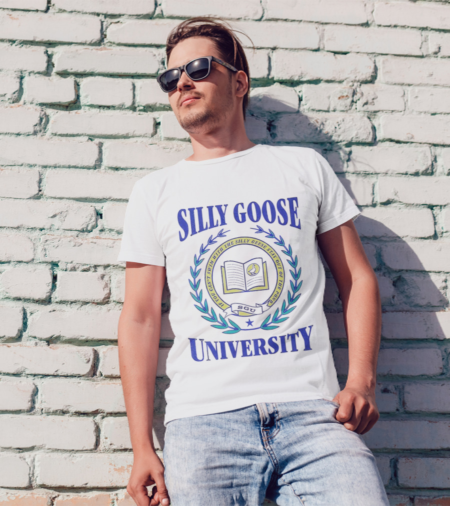 Silly Goose University Educated With The Silly Goose Stay Out Of The Pond T-Shirt