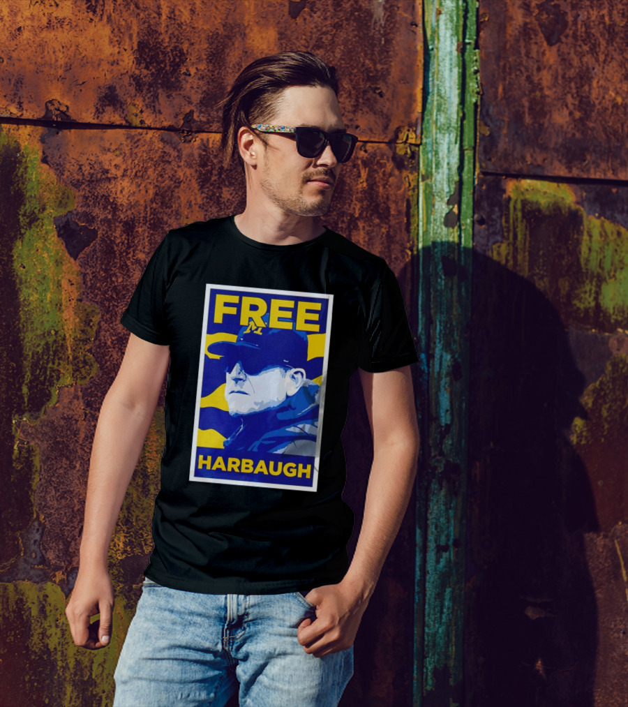 Free Harbaugh Michigan Wolverines Coach Insider T-Shirt