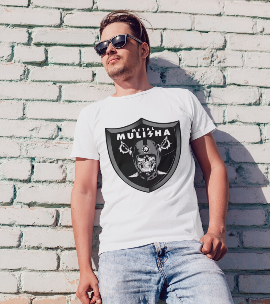 Las Vegas Raiders Skull Metal Mulisha Shield Halloween Helmets Swords T-Shirt