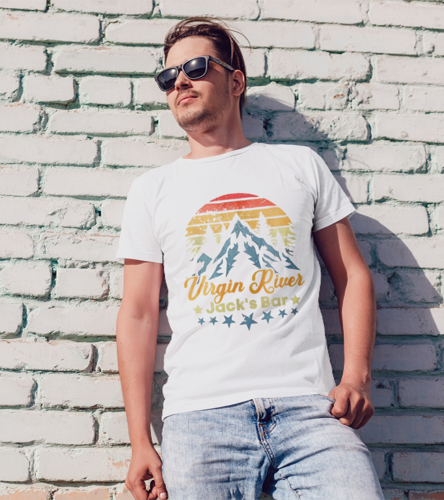 Virgin River Jack's Bar Retro Mountain Sunset Stars T-Shirt