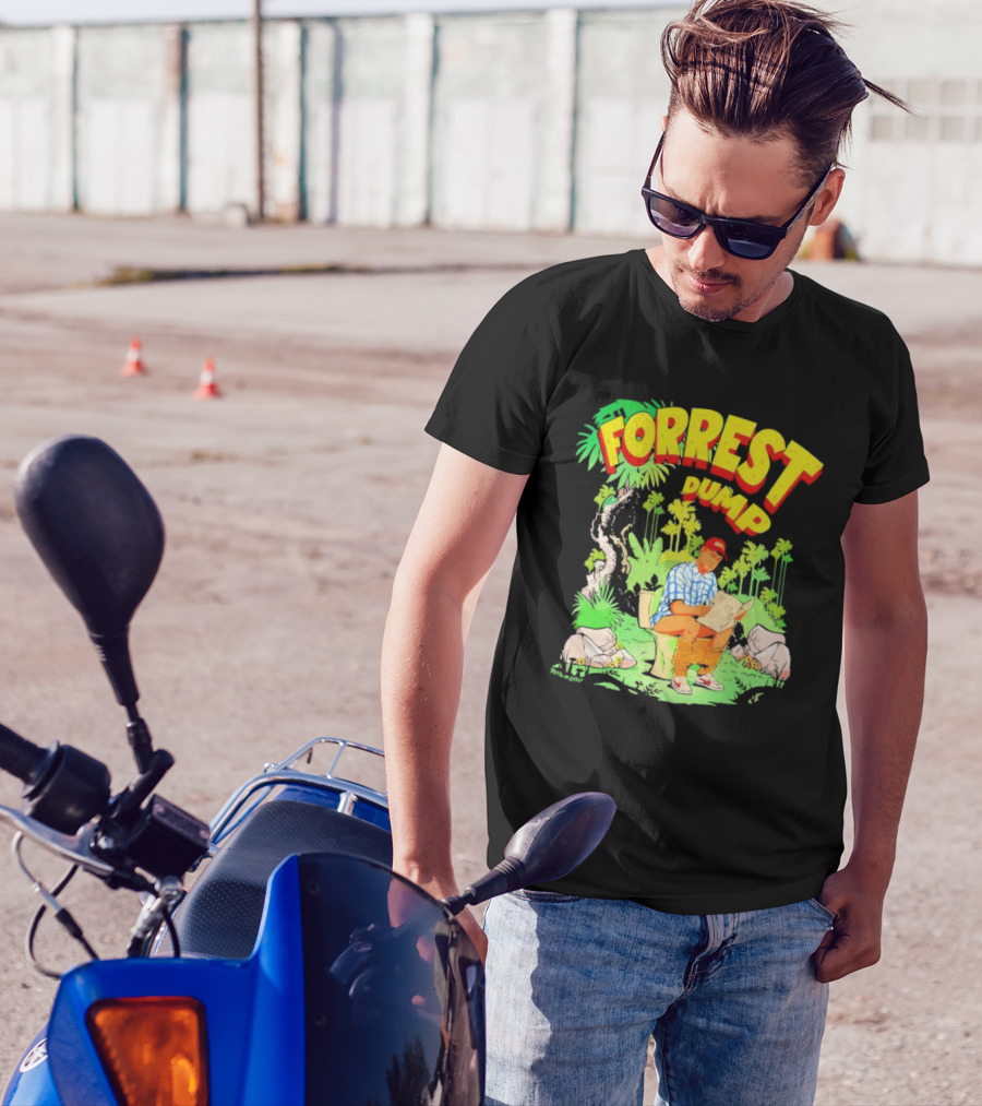 FORREST DUMP CARTOON TOILET JUNGLE READING T-Shirt
