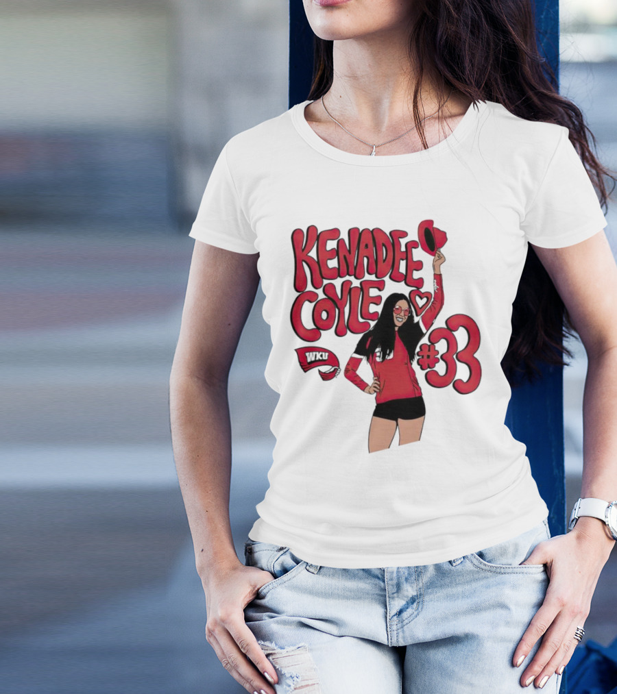 Kenadee Coyle WKU Heart #33 Western Kentucky Hilltoppers Volleyball T-Shirt