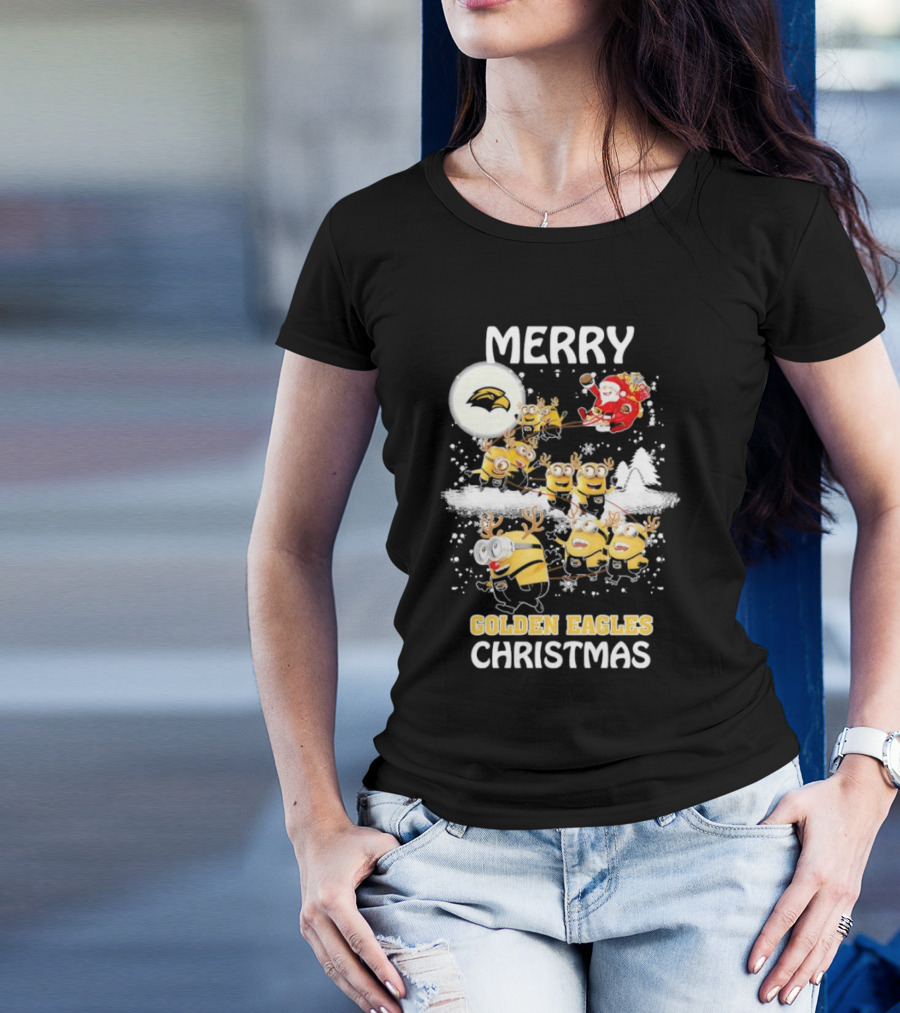 Merry Minions Southern Miss Golden Eagles Christmas T-Shirt