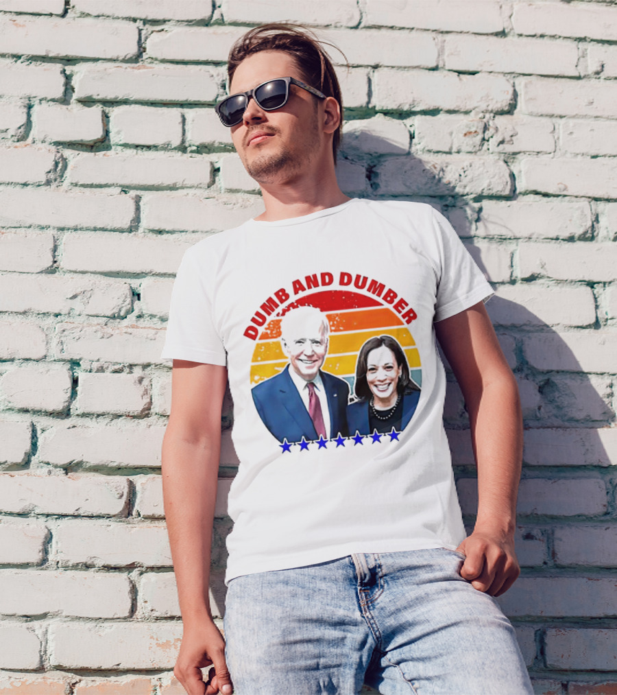 Dumb And Dumber Joe Biden Kamala Harris Retro Stars T-Shirt