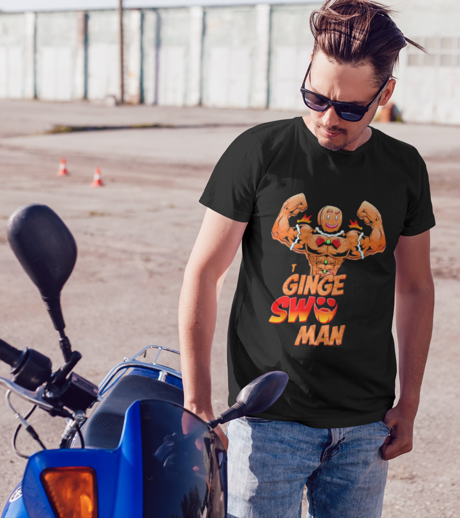 Ginger Swole Man Christmas Bodybuilding Gingerbread T-Shirt