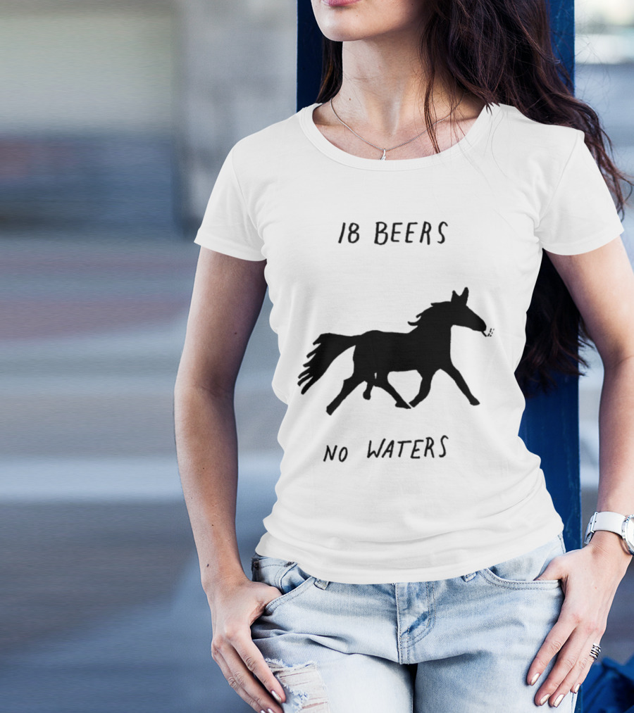 18 Beers No Waters Horse Silhouette Smoking Pipe T-Shirt