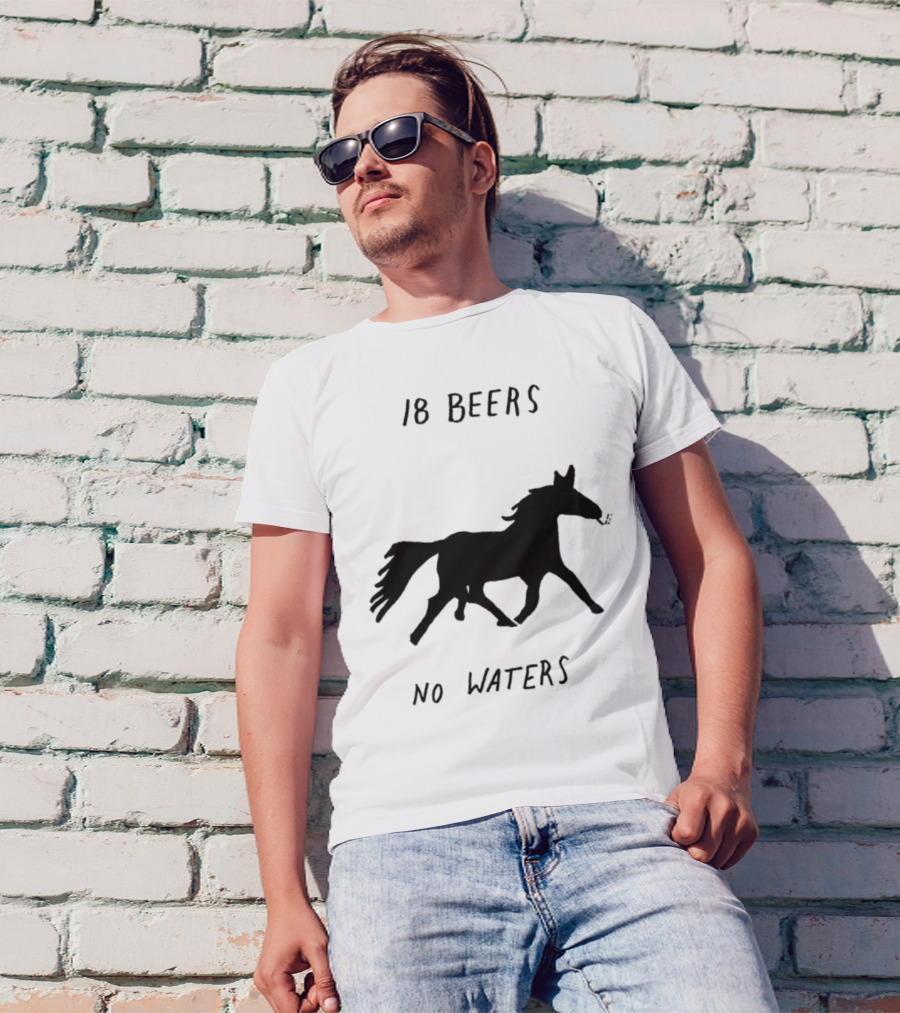 18 Beers No Waters Horse Silhouette Smoking Pipe T-Shirt