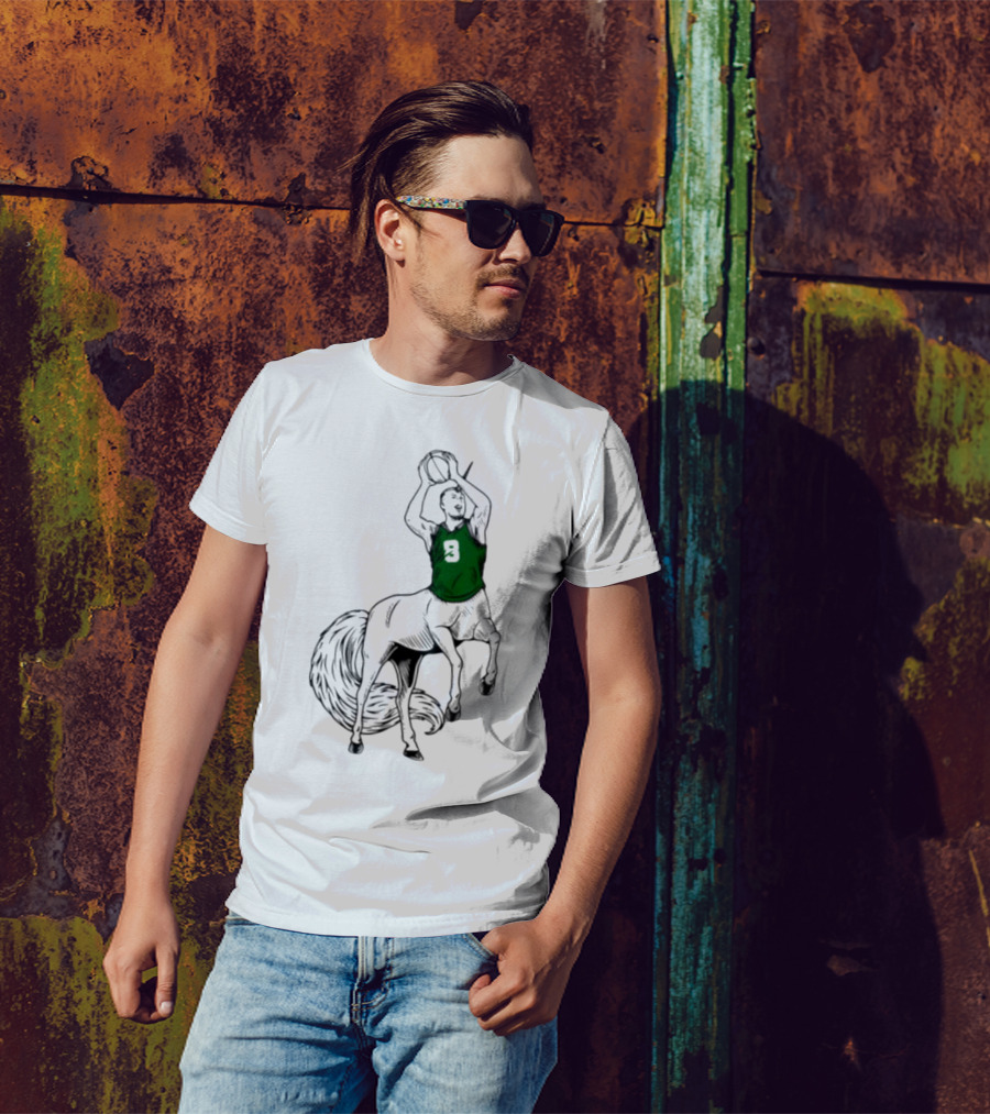 Kristaps Porzingis Unicorn Centaur Basketball Jumper 9 T-Shirt