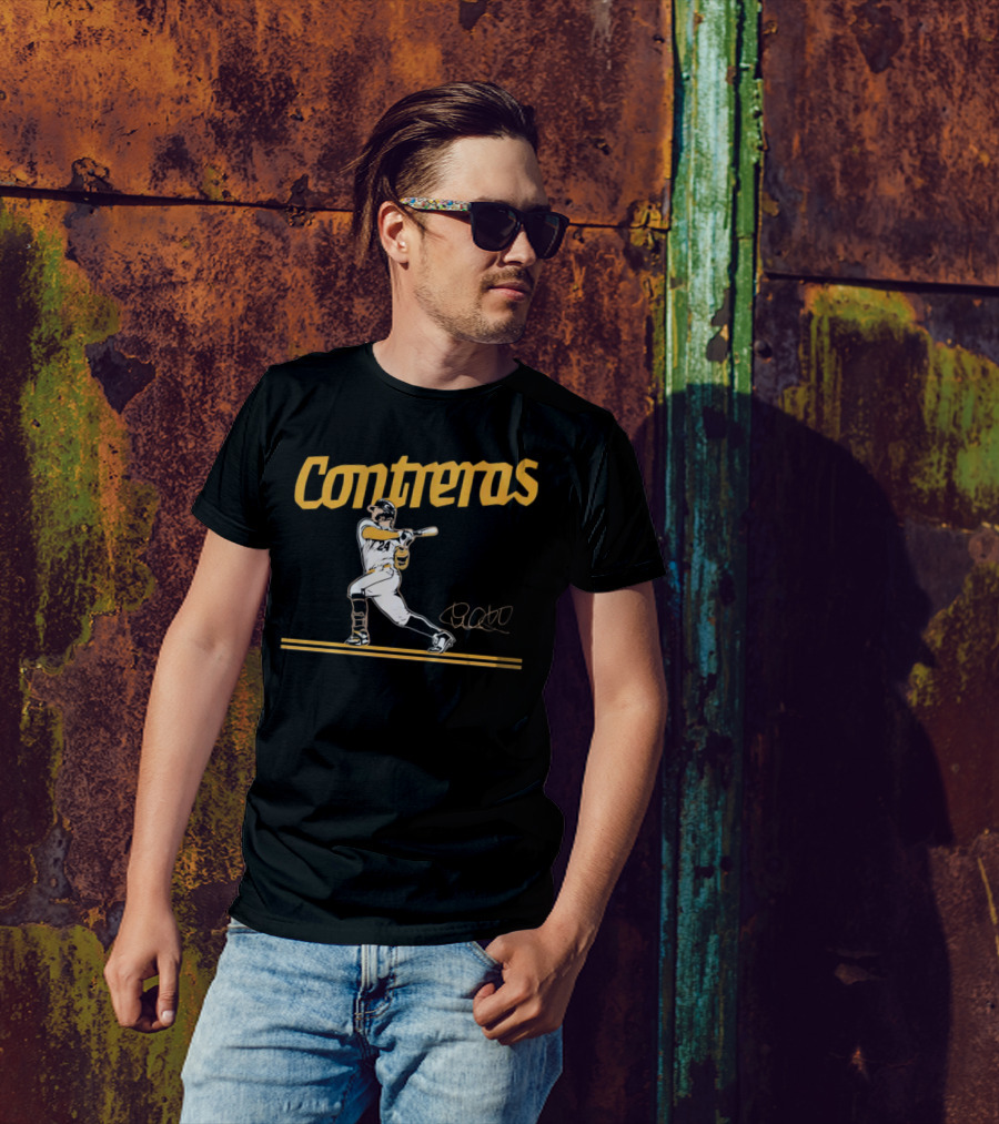 Contreras Milwaukee Brewers Slugger Swing Signature T-Shirt
