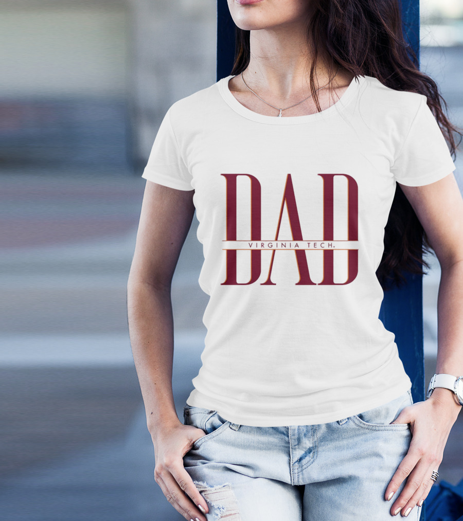 Virginia Tech Dad Bold Red Lettering T-Shirt