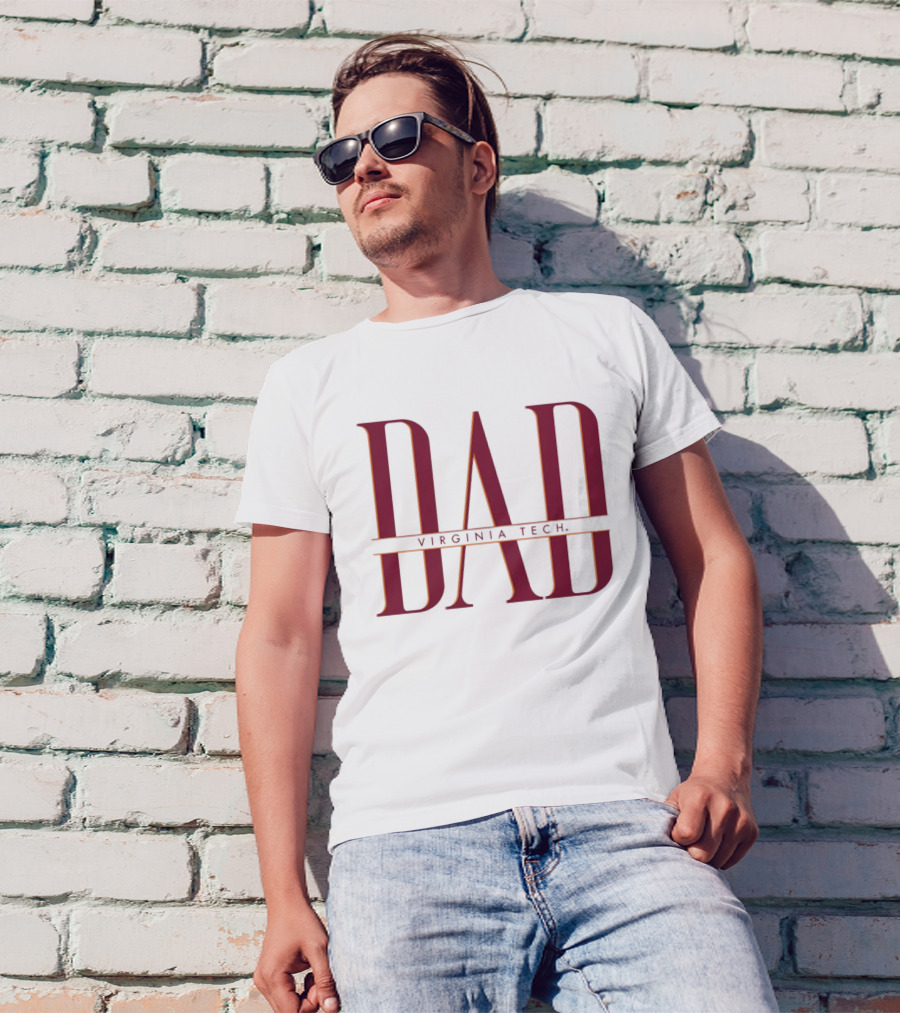 Virginia Tech Dad Bold Red Lettering T-Shirt
