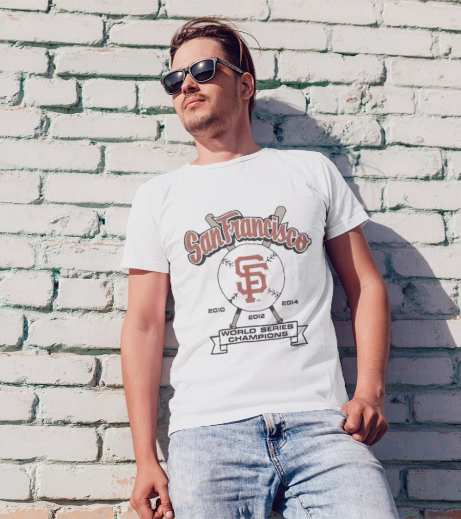 San Francisco Giants SF Logo 3-Time World Series Champs T-Shirt