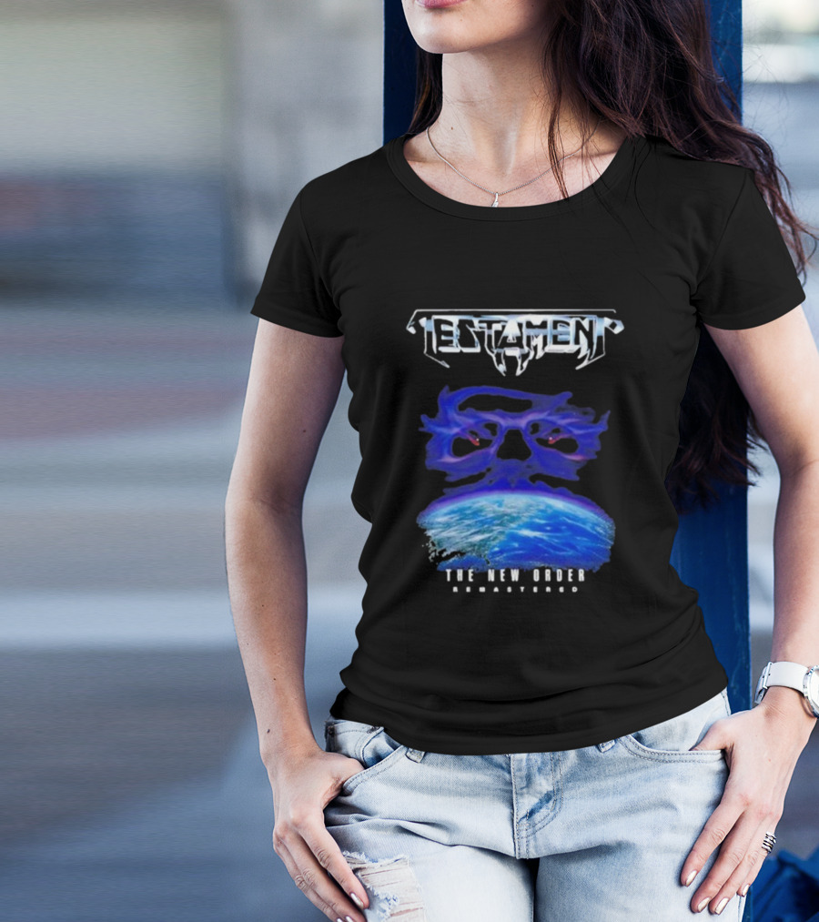 Testament The New Order Remastered Earth Skull T-Shirt