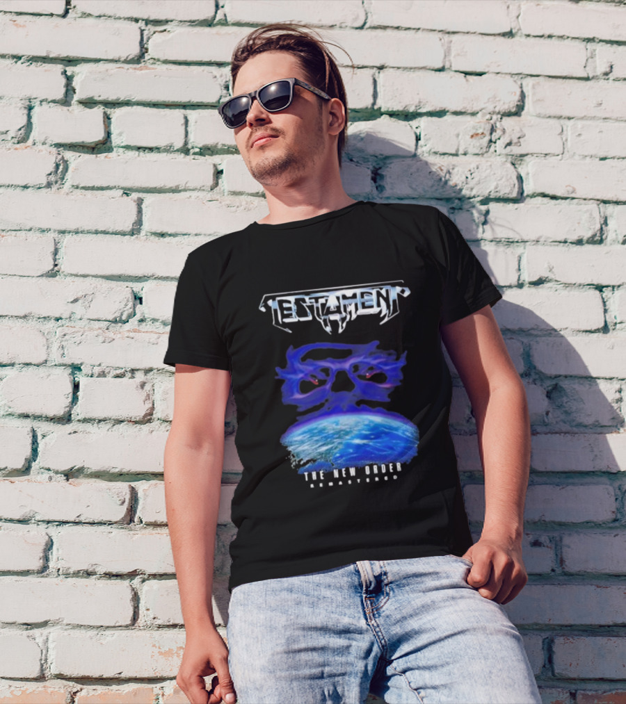 Testament The New Order Remastered Earth Skull T-Shirt