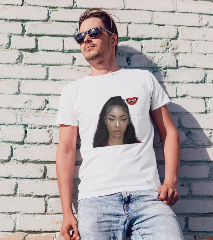 Tommie Lee Arrested Mugshot With Red Lips T-Shirt