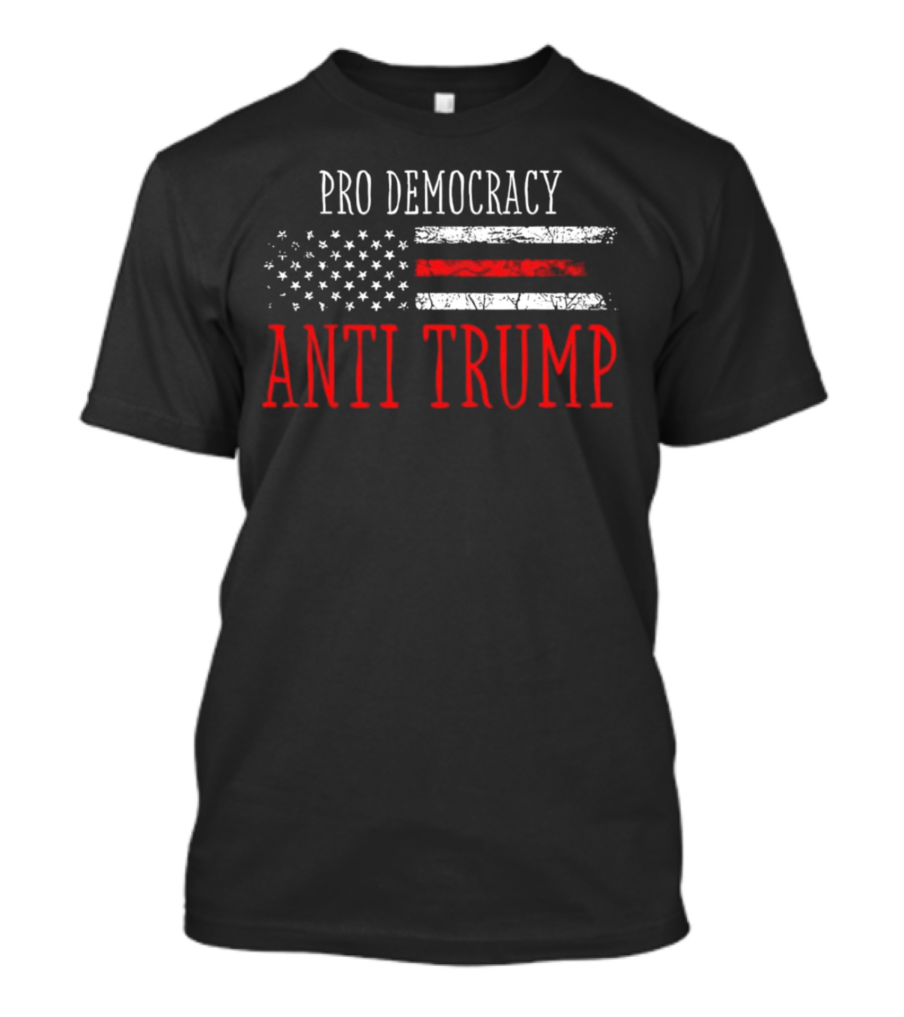 Pro Democracy Anti Trump American Flag T-Shirt