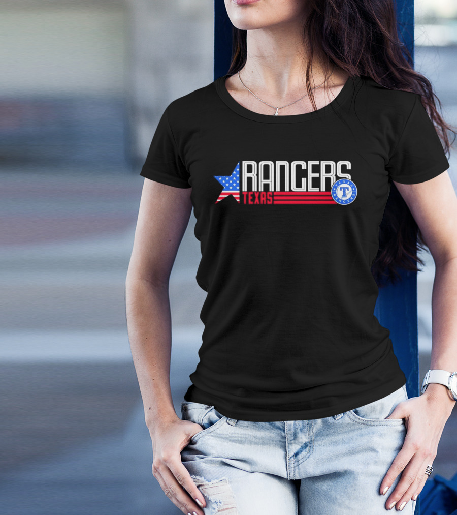 Texas Rangers Ameria Star USA Flag T-Shirt
