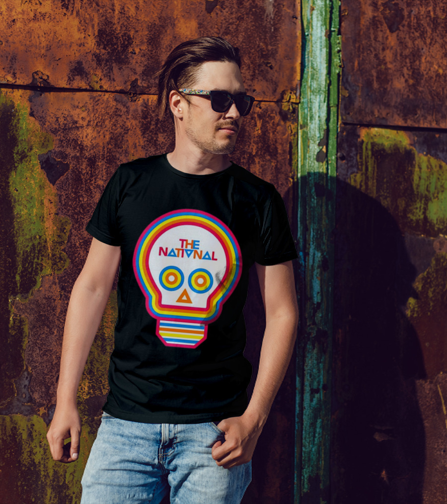 The National Lightbulb Skull Retro Rainbow T-Shirt