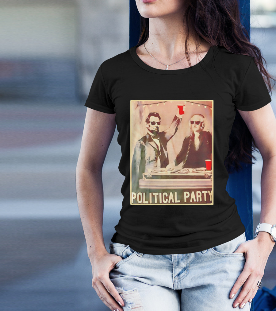 Political Party George Washington Abraham Lincoln DJ Remix T-Shirt