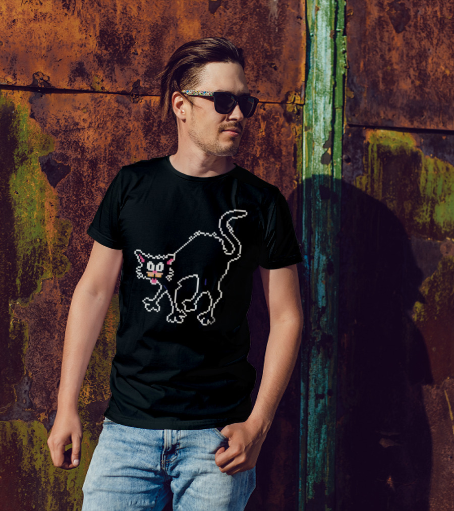 The Tom Ward Show Tom Cat 8 Bit Retro Pixel T-Shirt