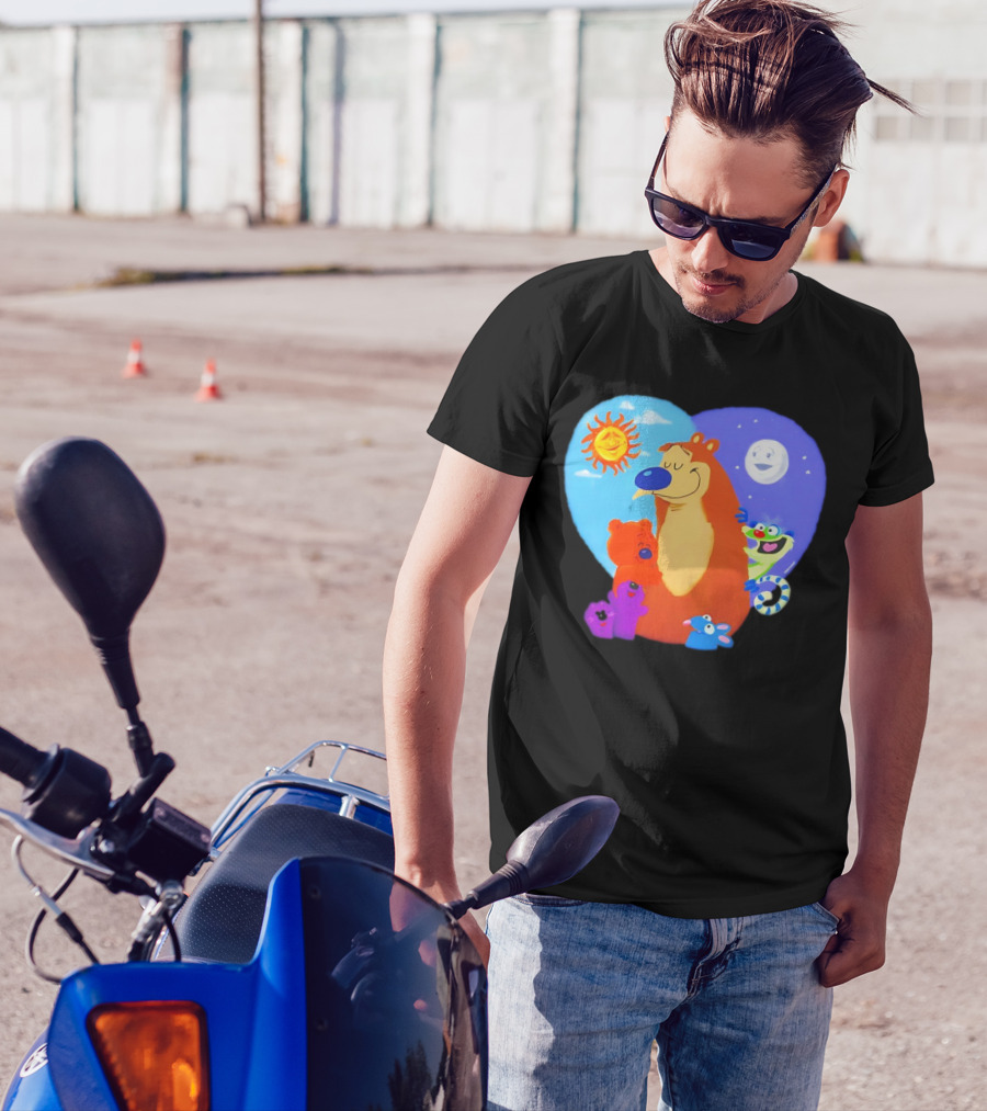 Bear In The Big Blue House Muppet History With Sun And Moon Characters T-Shirt