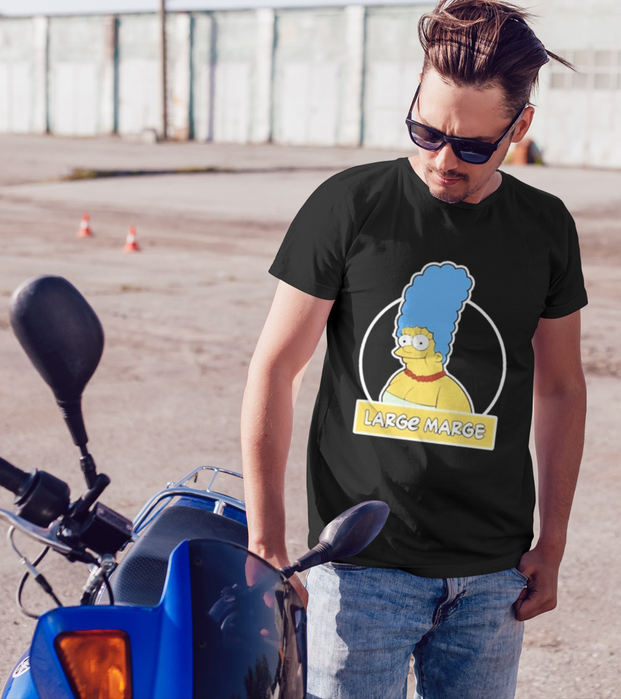 Justin Danger Nunley Large Marge Blue Hair Red Necklace Yellow Skin T-Shirt