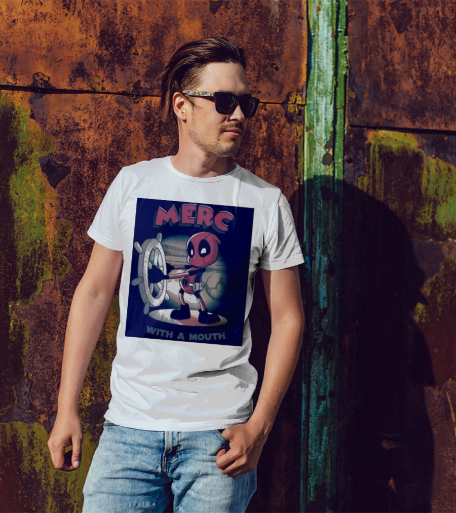 Deadpool Merc With A Mouth Steering Wheel Cartoon T-Shirt