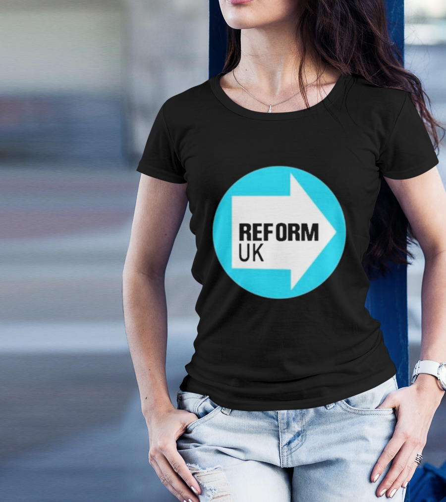 Reform UK Arrow Symbol Blue Circle T-Shirt