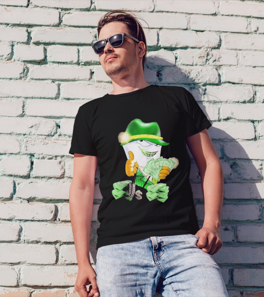Thug Shake Money Master Shake With Cash And Green Hat T-Shirt