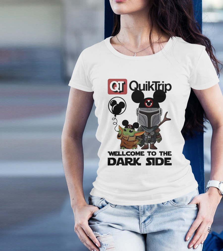 QT QuikTrip Mandalorian Baby Yoda Welcome To The Dark Side T-Shirt