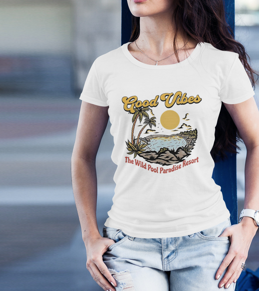 Good Vibes Tropical Sunset At The Wild Pool Paradise Resort T-Shirt