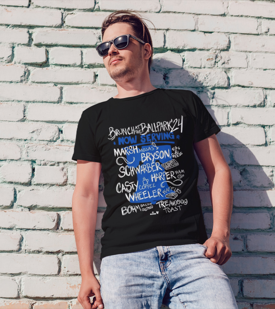 Brunch At The Ballpark 24 Now Serving Marshmosa Bryson Schwarber Bohm Avocado Toast Wheeler Waffles Harper Ham T-Shirt