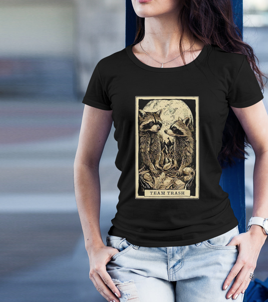 Raccoon Team Trash Tarot Card Moon T-Shirt