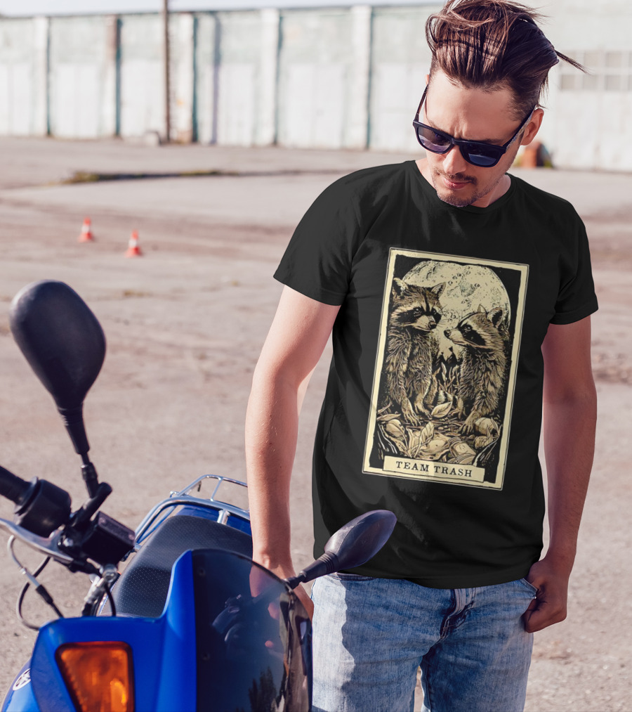 Raccoon Team Trash Tarot Card Moon T-Shirt