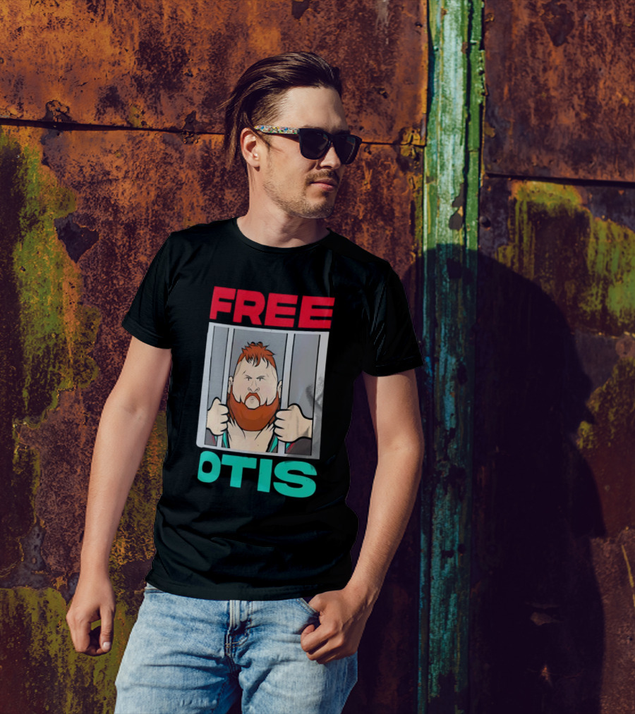 Free Otis Cartoon Nikola Bogojevic Wrestling T-Shirt