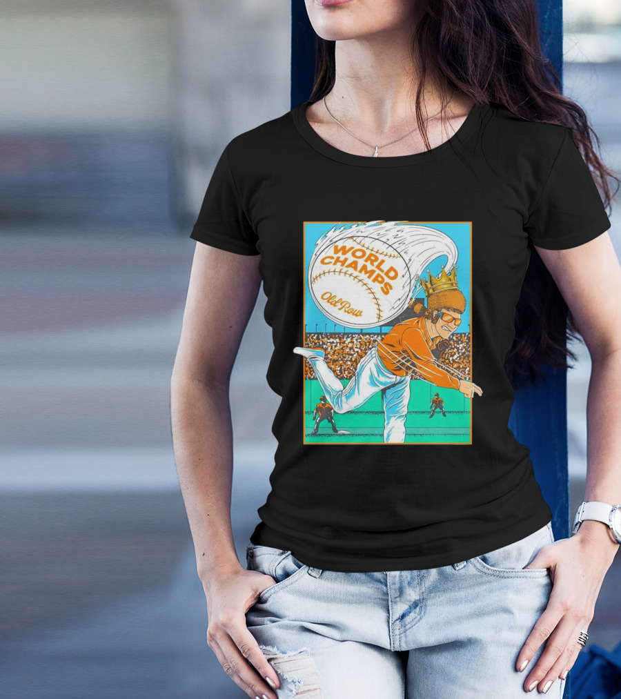 Tennessee Volunteers Baseball Old Row Knocksville World Champs Crowned Pitcher T-Shirt