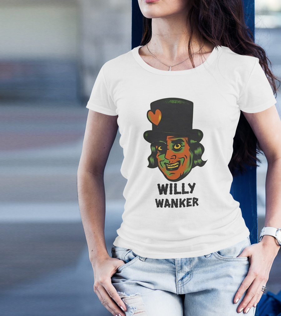 Willy Wanker Orange Heart Character T-Shirt