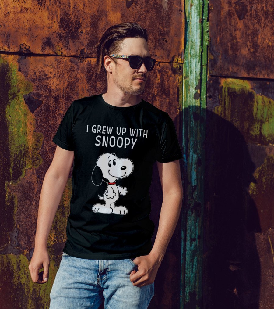 I Grew Up With Snoopy Peanuts Character Nostalgic Fun T-Shirt