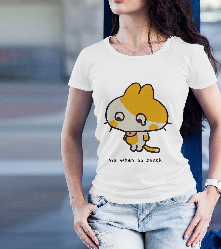Liliuhms Me When No Snack Cat Cute Character T-Shirt
