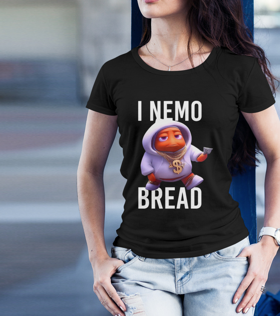 I Nemo Bread Cartoon Parody With Blinged-Out Fish In T-Shirt