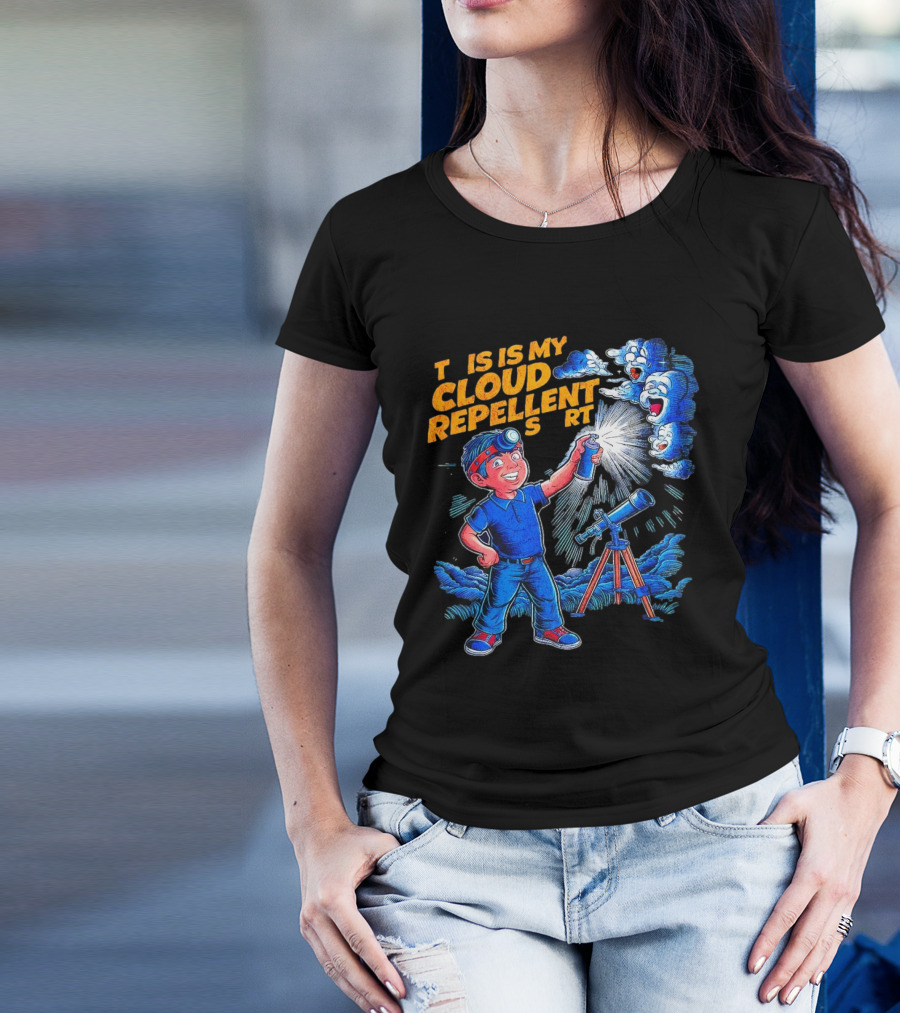 Funny Stargazing With Cloud Repellent Spray And Telescope T-Shirt