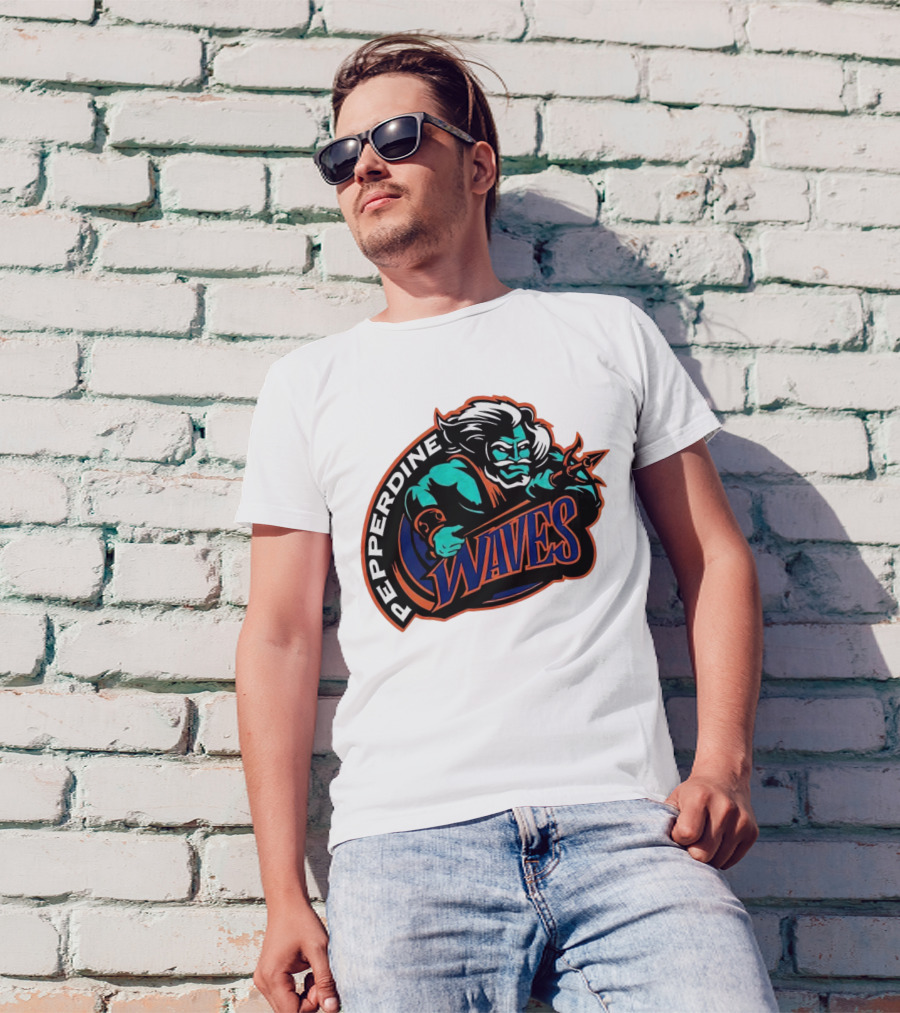 Pepperdine Waves 1997 Retro Logo Warrior T-Shirt