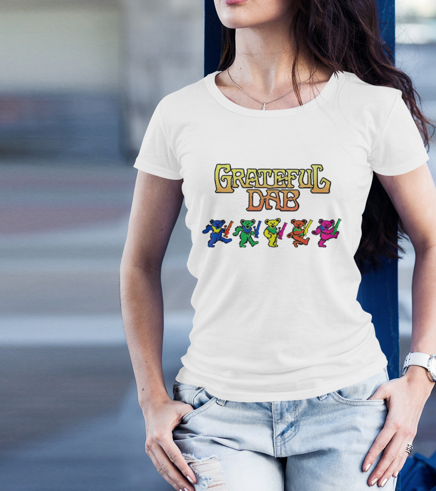 Grateful Dab Bears With Colorful Smoking Pipes T-Shirt