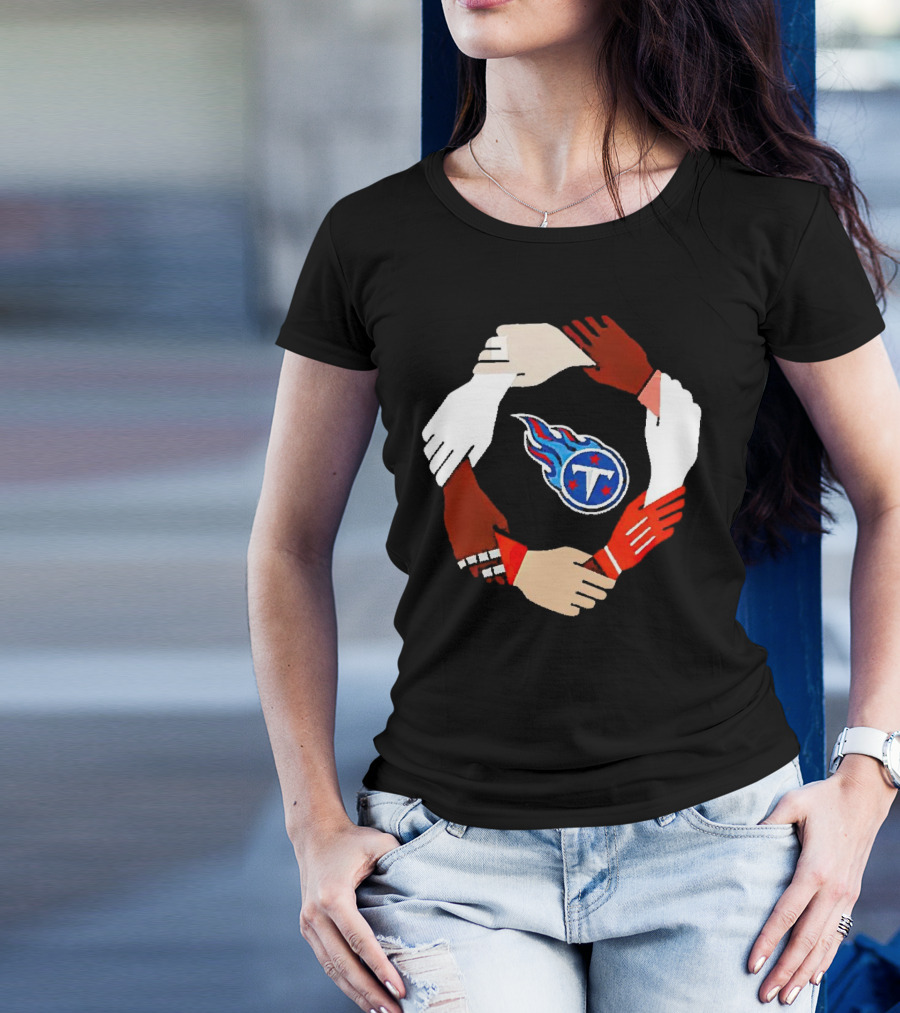 Tennessee Titans Unity Logo Hands Circle T-Shirt