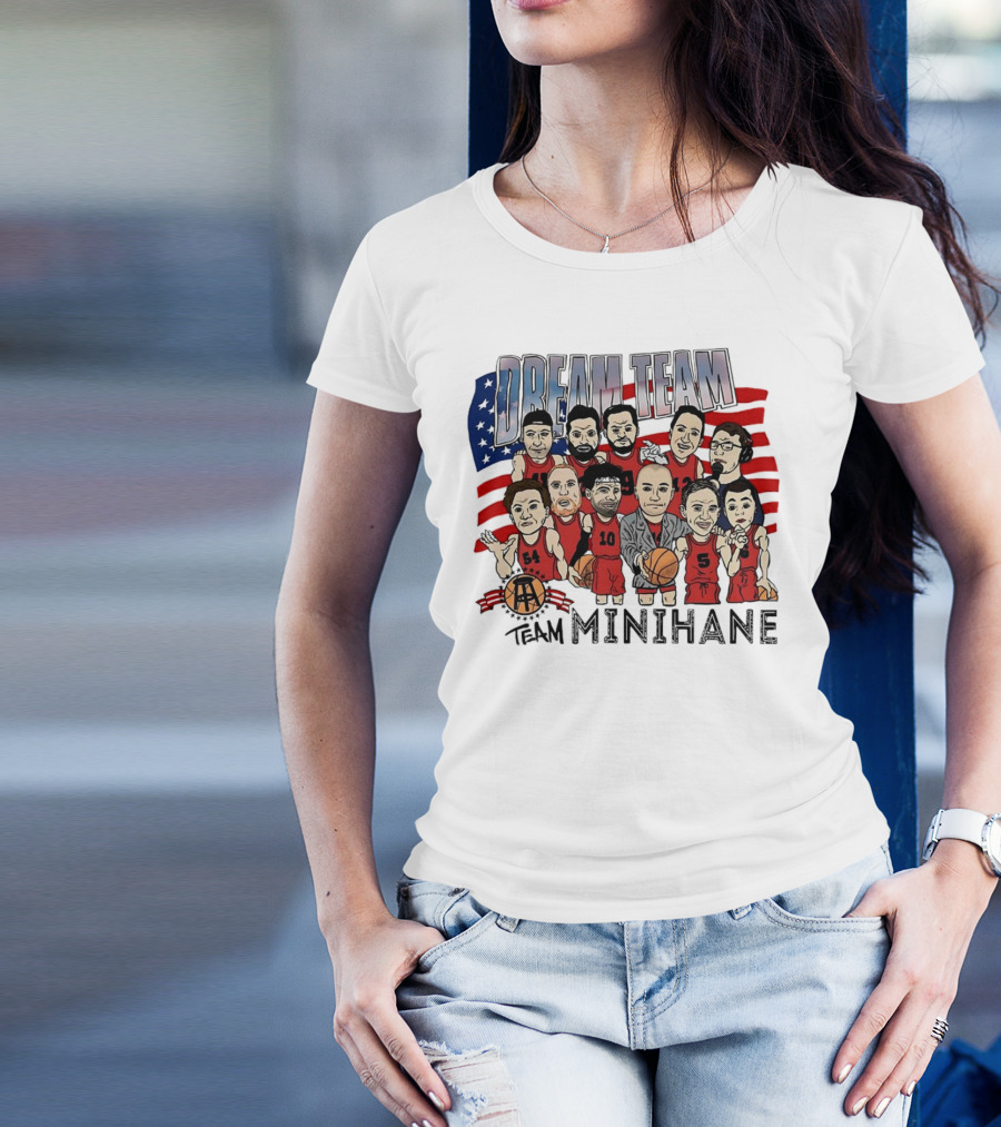 Dream Team Minihane Basketball USA Flag Characters T-Shirt
