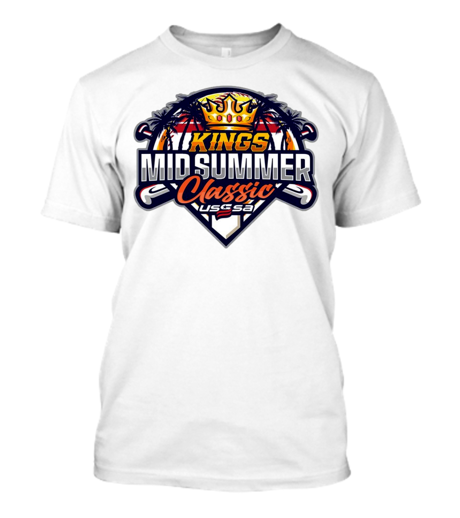USSSA Ohio Baseball Kings Mid Summer Classic 2024 Palms Crown Bats T-Shirt