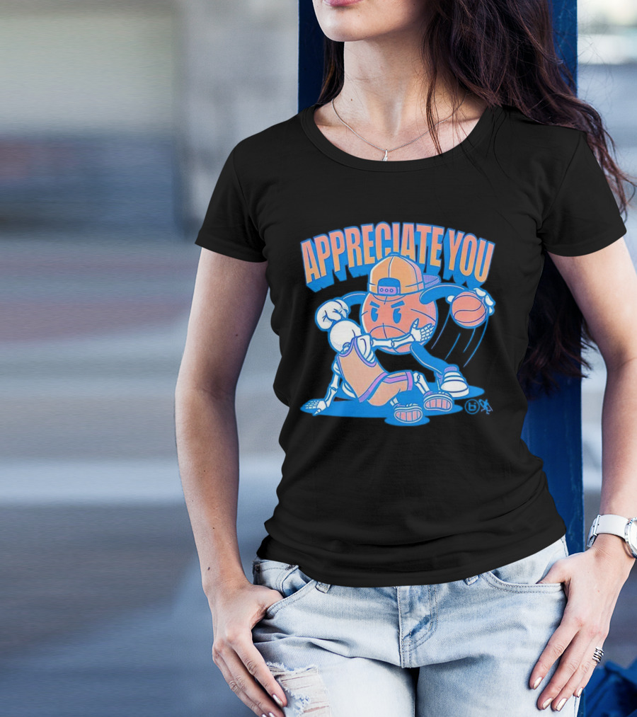 Ballislife Appreciate You Basketball Cartoon T-Shirt