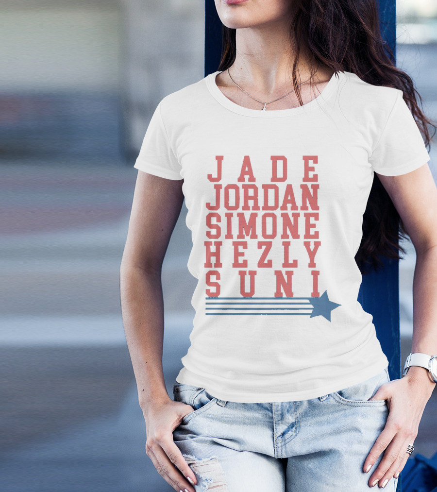 Jade Jordan Simone Hezly Suni Star Lines Sports T-Shirt